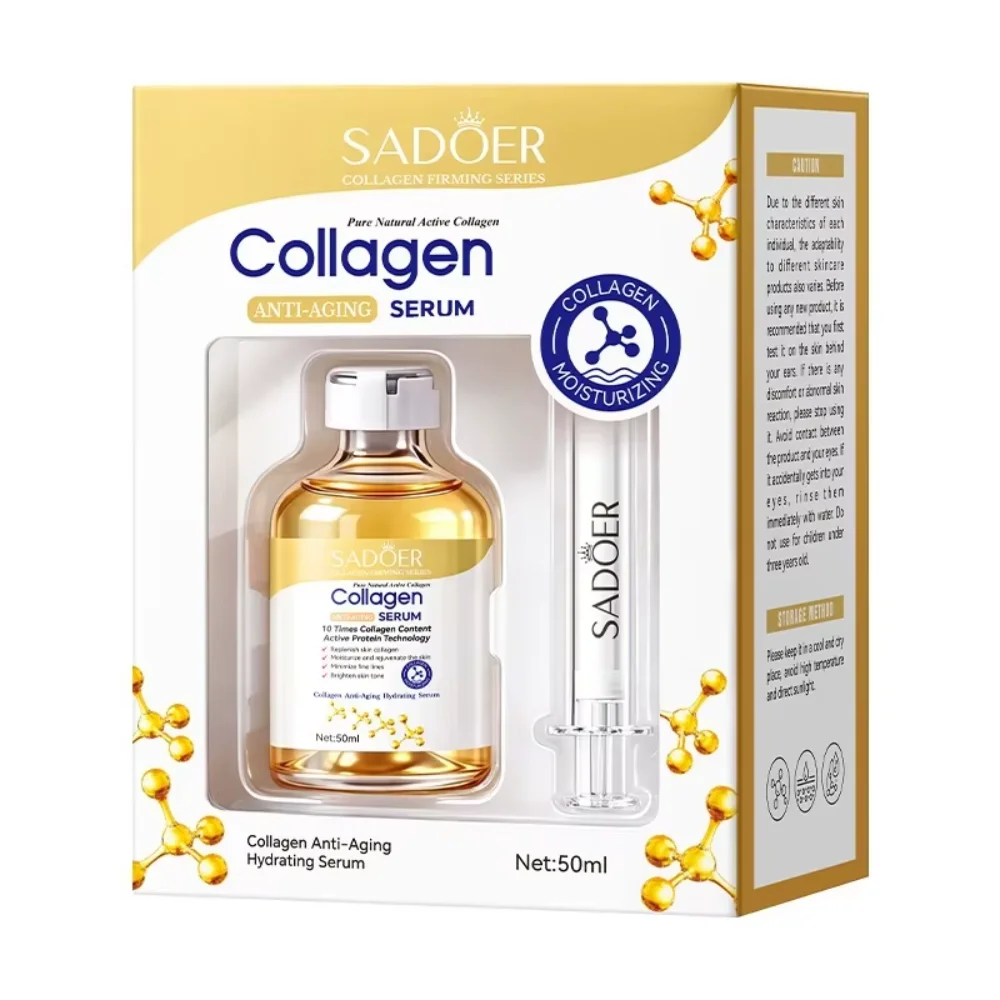 SADOER Collagen Face Serum with Sodium Hyaluronate Hydrating Moisturizing Skin Care Lightweight Nourishing Formula for Daily Use
