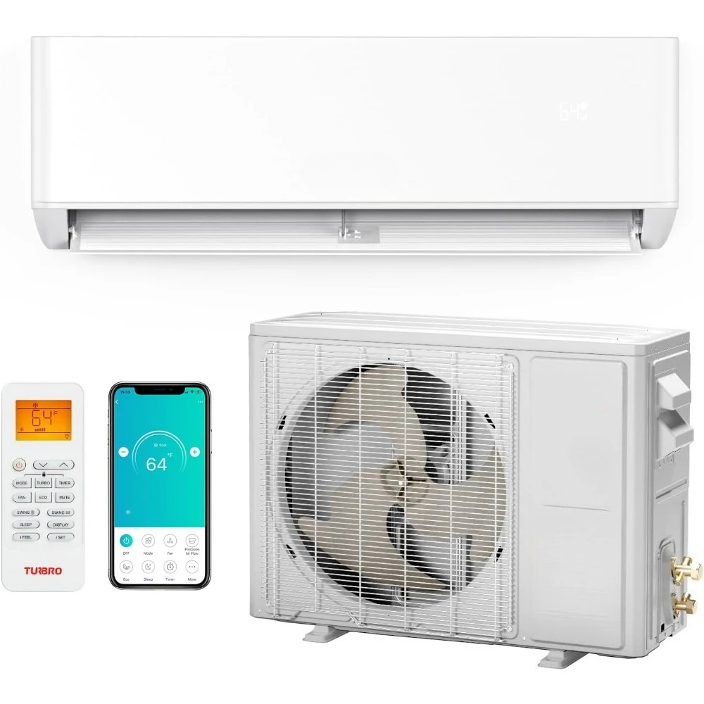 

Energy Star Ductless Mini Split Inverter AC with Heat Pump WiFi Enabled Cools up to 450 Sq.Ft Eco-friendly Climate Customized
