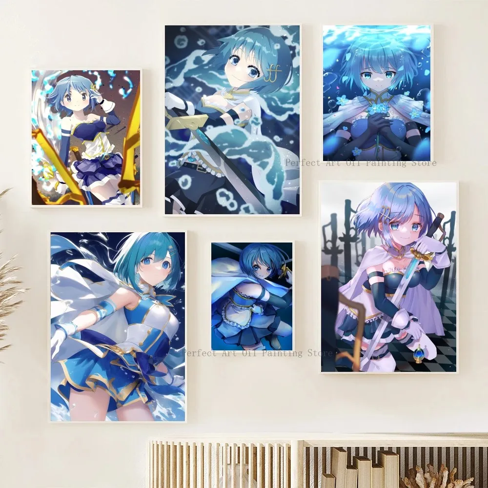 Anime Puella Magi Madoka Magica Miki Sayaka Posters Stickers Living Room Bedroom Entrance Cafe Wall Art Decoration Painting