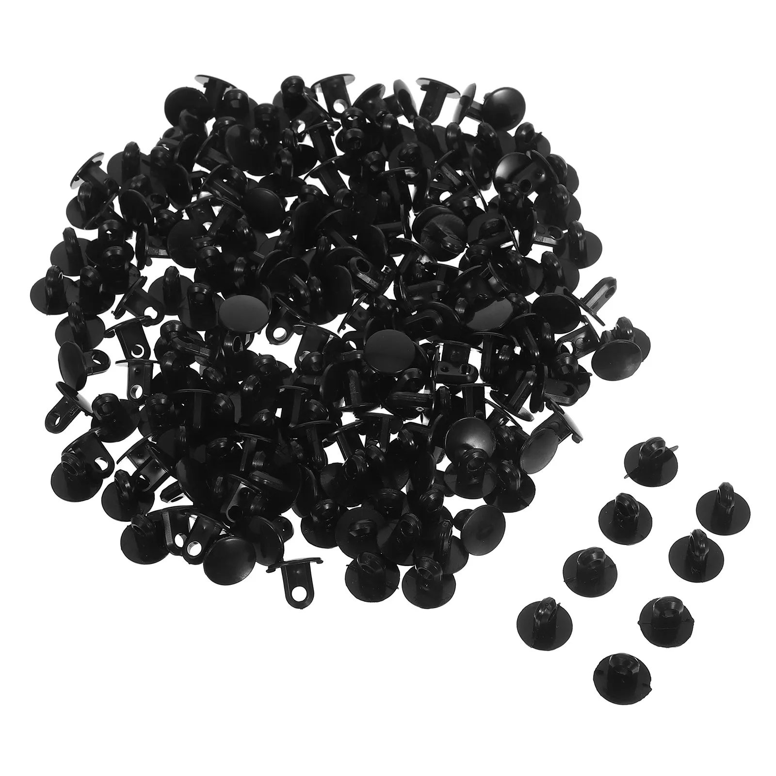 100Pcs Ball Threading Tube Buckle Plastic Reflex Parts for Boxing Headband Training Sports Pet DIY String Connectors Black