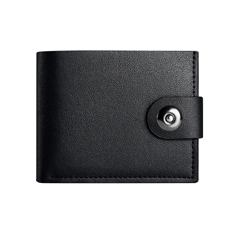 Men`s Wallet Soft Leather Buckle Short Wallet Credit Card Holder Coin Purse For Man Money Clip Small Bag