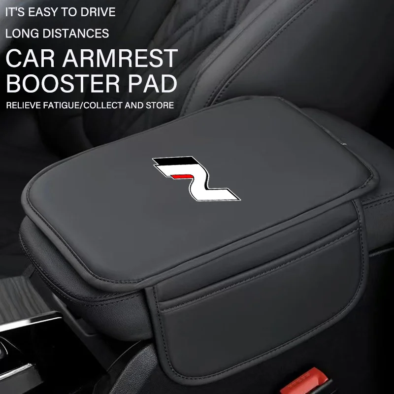 

Leather Car Armrest Box Pad Center Console Arm Rest Protector Storage Pocket For Hyundai N Nline Logo Accent Tucson IX35 I20 I30