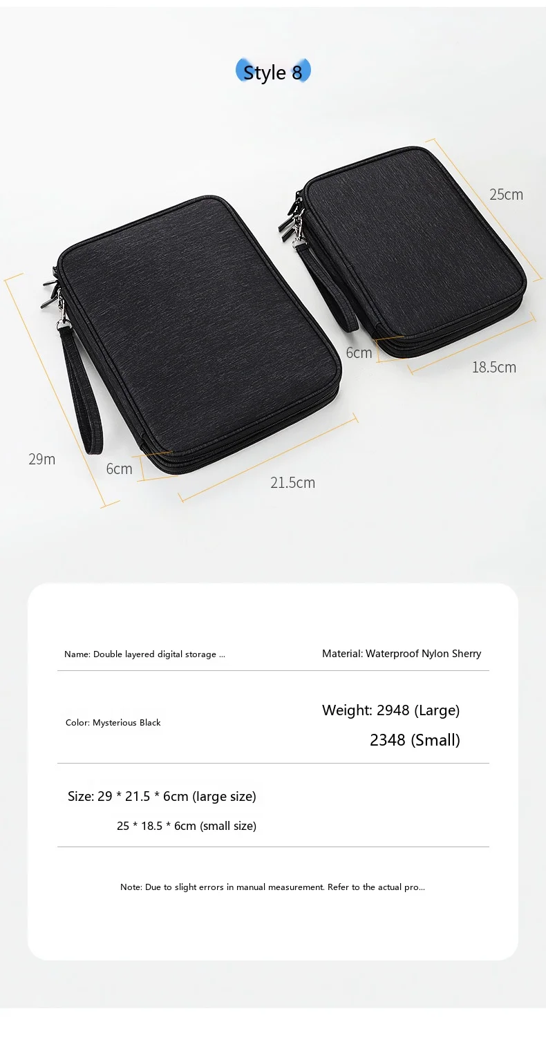Große Kapazität Digitale Zubehör-Aufbewahrungstasche Wasserdichter Kabel-Organizer-Beutel für Kopfhörer und USB-Laufwerke – Detail 6