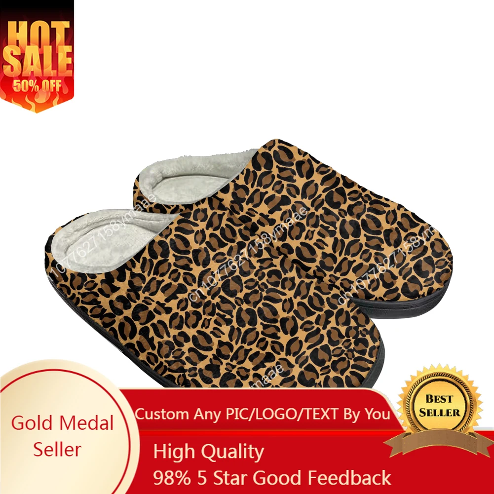 

Hot Leopard Print Fashion Cotton Custom Slippers Mens Womens Sandals Plush Casual Keep Warm Shoes Thermal Comfortable Slipper