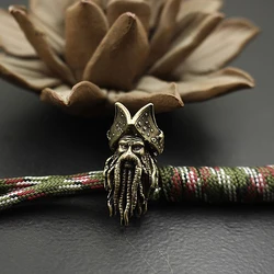 1pc Copper Octopus Knife Beads Rope Pendant Brass Skull Beads Key Rings Outdoor EDC Tools