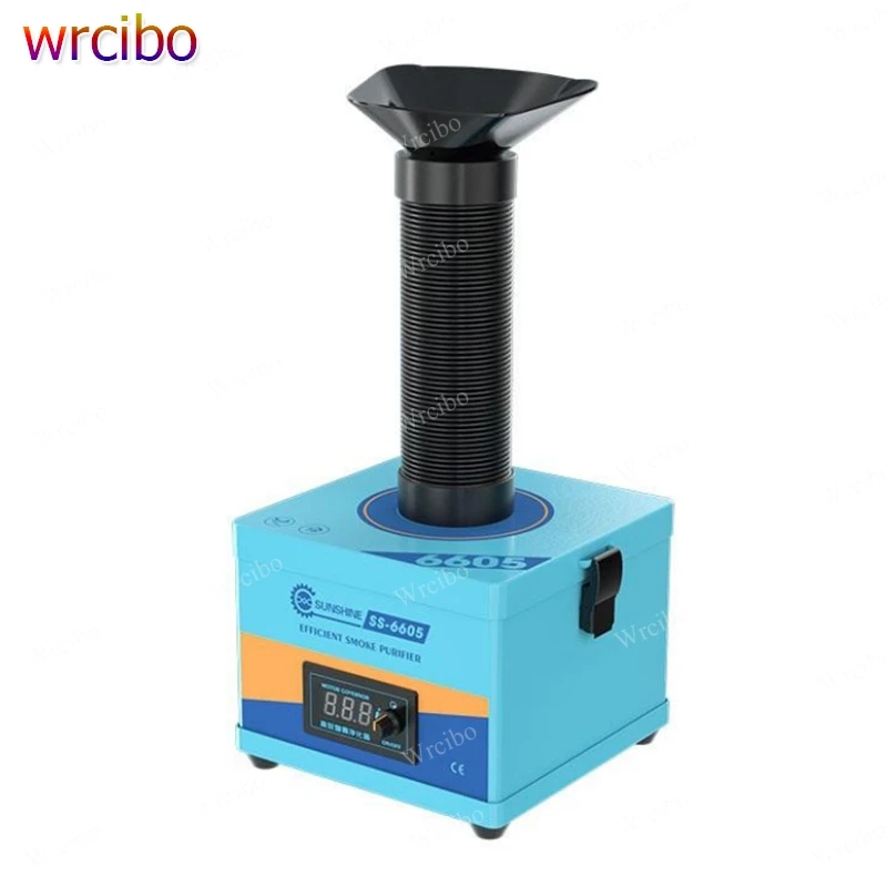 

Sunshine SS-6605 Strong Suction Smoke Purifier Fume Extractor,3-Layer HEPA+Fan Filtration, 360° Hose for Welding & Laser Marking