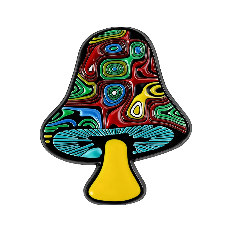 

Psychedelic Swirl Tie Dye Magic Mushroom Brooch Enamel Pin Creative Unique Art Design Metal Brooches Lapel Badge Jewelry Gifts