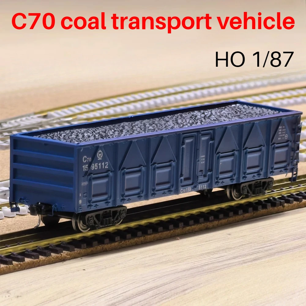 HO نوع 1/87 نموذج النقل C70 سيارة النقل الفحم سيارة مفتوحة الطلاء الداكن القديم قطار نموذج طاولة الرمل الحلي الصبي لعبة هدية