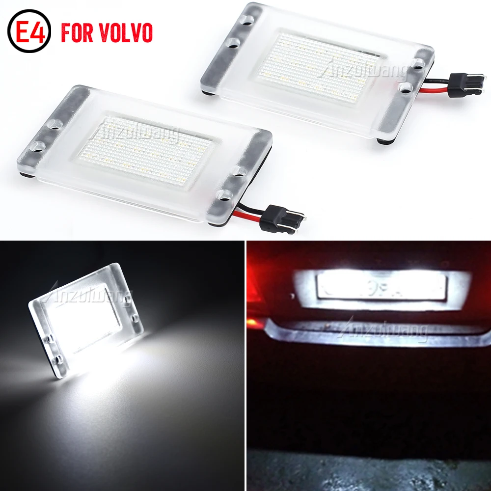 1 Pair For Volvo V70 1997-2000 For Volvo 850 1992-1997 High Brightness White LED License Plate Light Number Plate Lamp