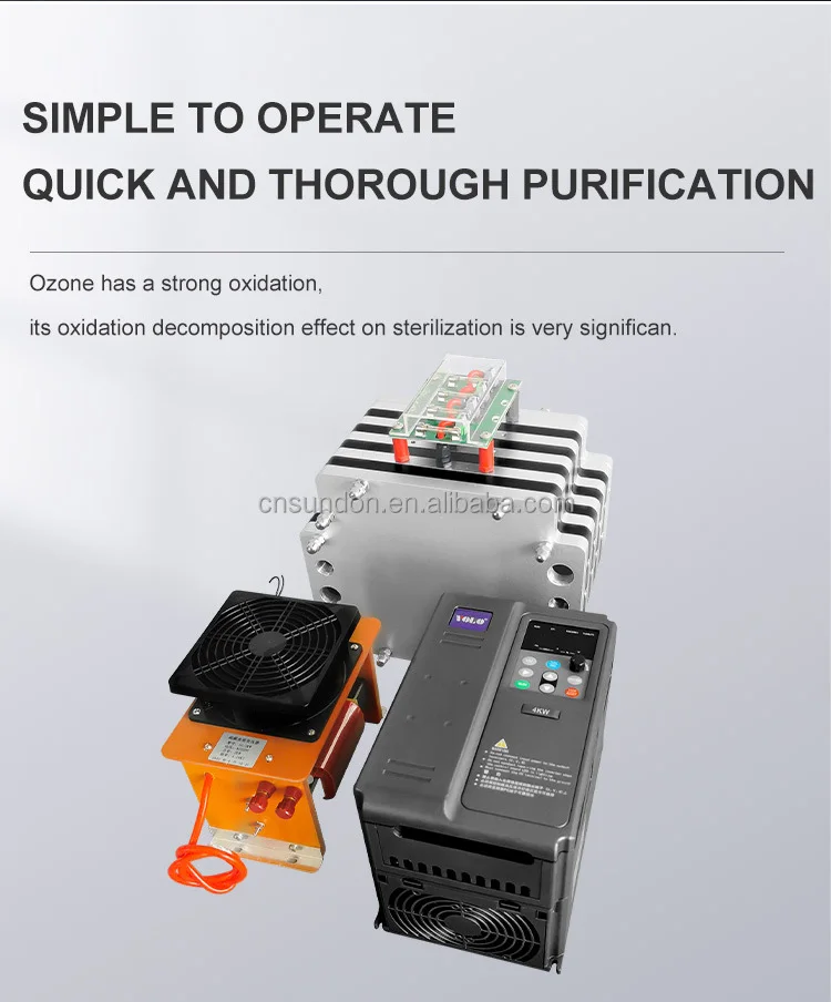 أو معالجة مياه الصرف الصحي وبركة السمك 100G مولد الأوزون العلوي f