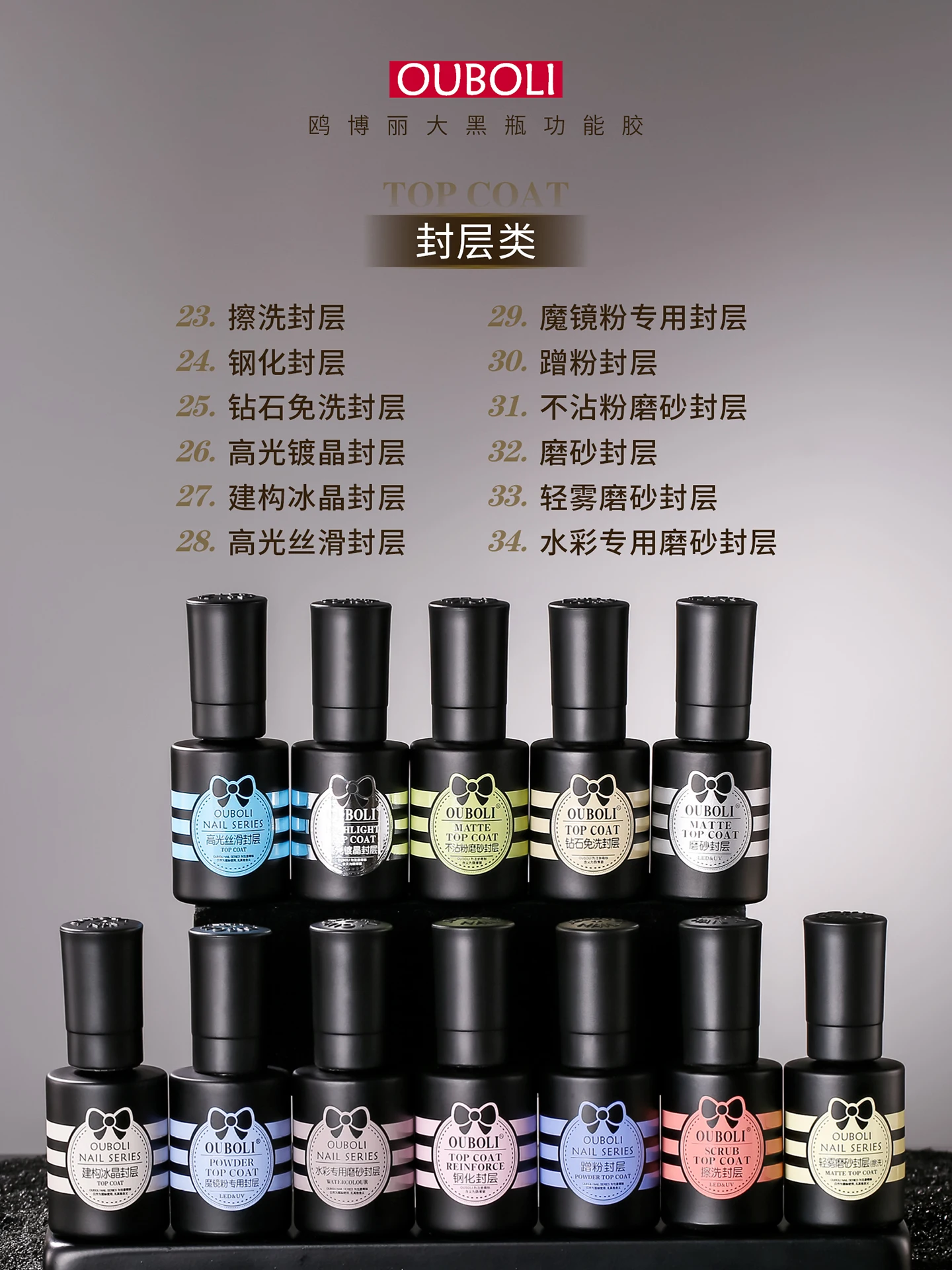 

OUBOLI 2025 New Functional Glue Fashion Long-lasting HEMA-Free TPO-Free Non-toxic UV Gel for Nail Salon Wholesale