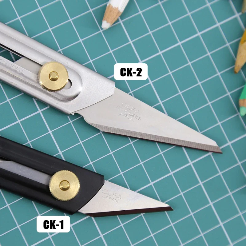 OLFA CK-2 Stinless Steel Craft Knife CKB-2 Spare Blade Washable Heavy Utility Knife for Hobby Model DIY Carving Cutting Tools