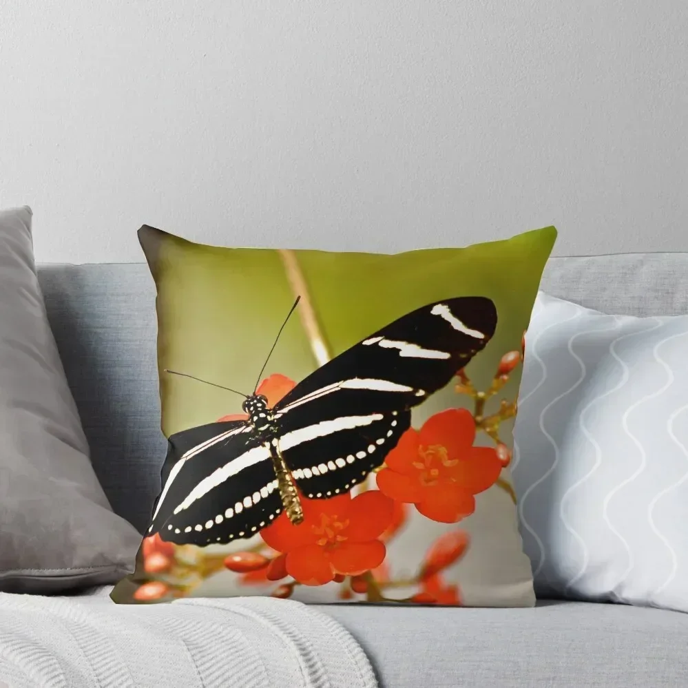 

Zebra Butterfly with Flower Throw Throw Pillow Cushion Cover For Sofa Christmas Pillow Covers Ornamental Pillow