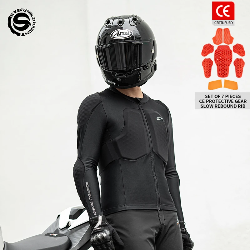 SFK New Men's Motorcycle Riding Jacket Slim Fit Soft Armor Clothes 2026 Summer Breathable Moisture-wicking Sweat-absorbing Gears