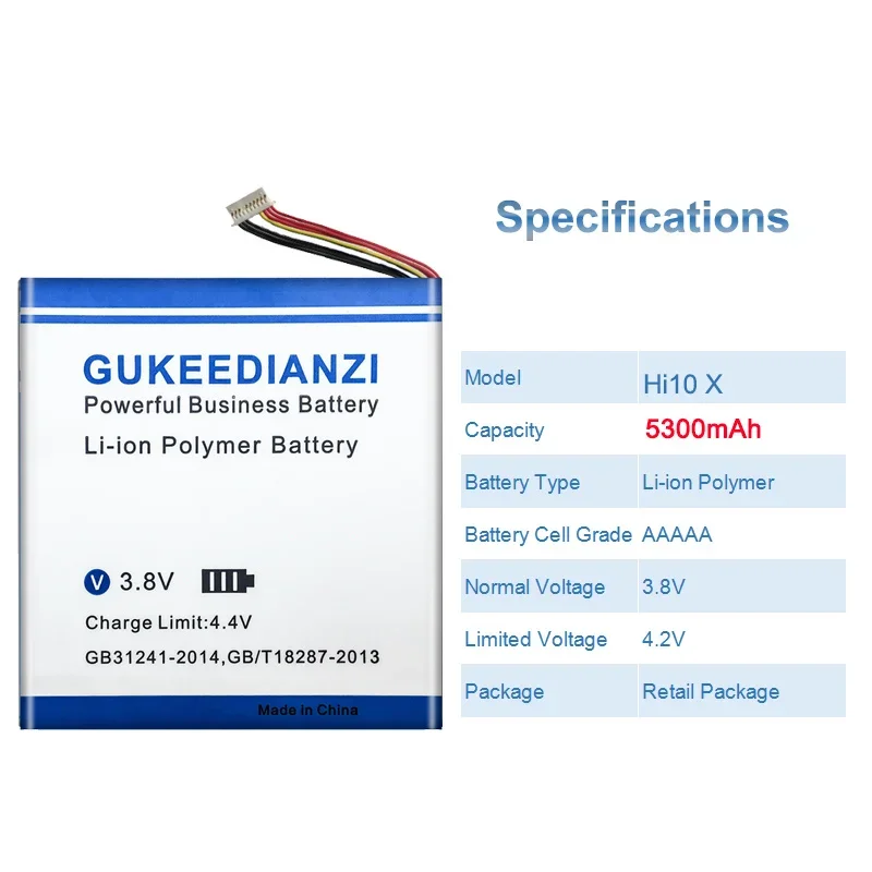 Hi10 X Laptop Battery For Chuwi Hi10 X Hi10X Tablet PC Accumulator 7-Wire Plug Batteria + Tools 5300mAh High Capacity