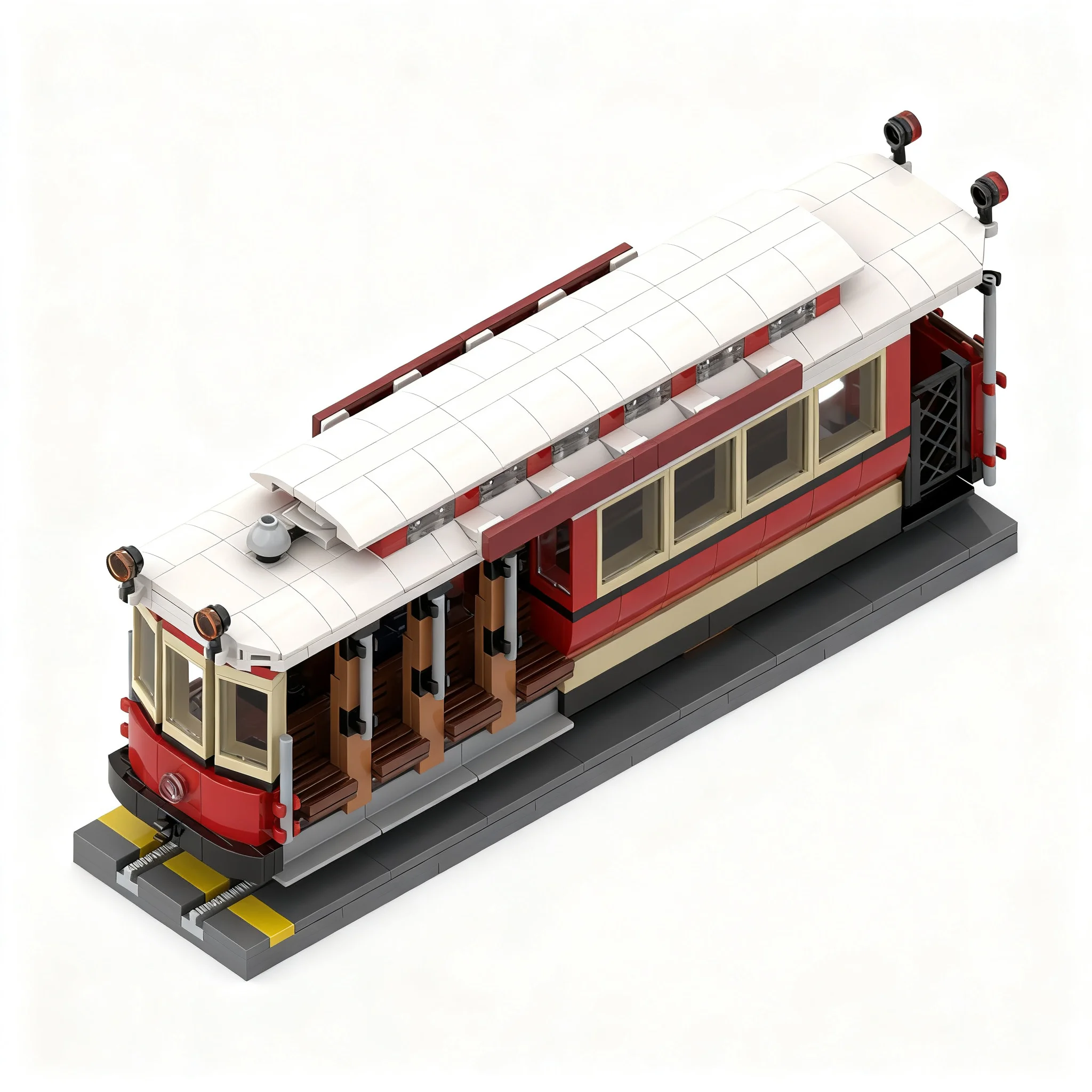 736pcs MOC City Trains San Francisco Powell Hyde Cable Car Display Model Building Blocks Assemble DIY Craft Education Collection
