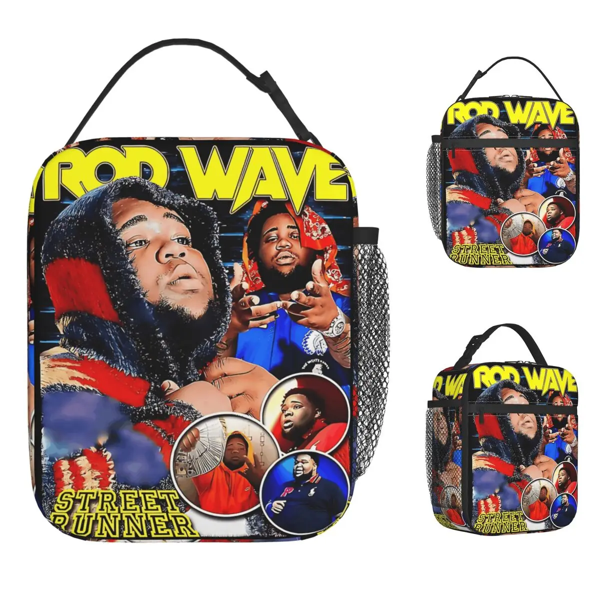 خمر قضيب موجة جولة جميلة العقل قوي فيكو حقيبة الغداء للجنسين طباعة علب الاغذية Kawaii نزهة حقيبة للحفاظ على البرودة حمل أكياس الغذاء #1