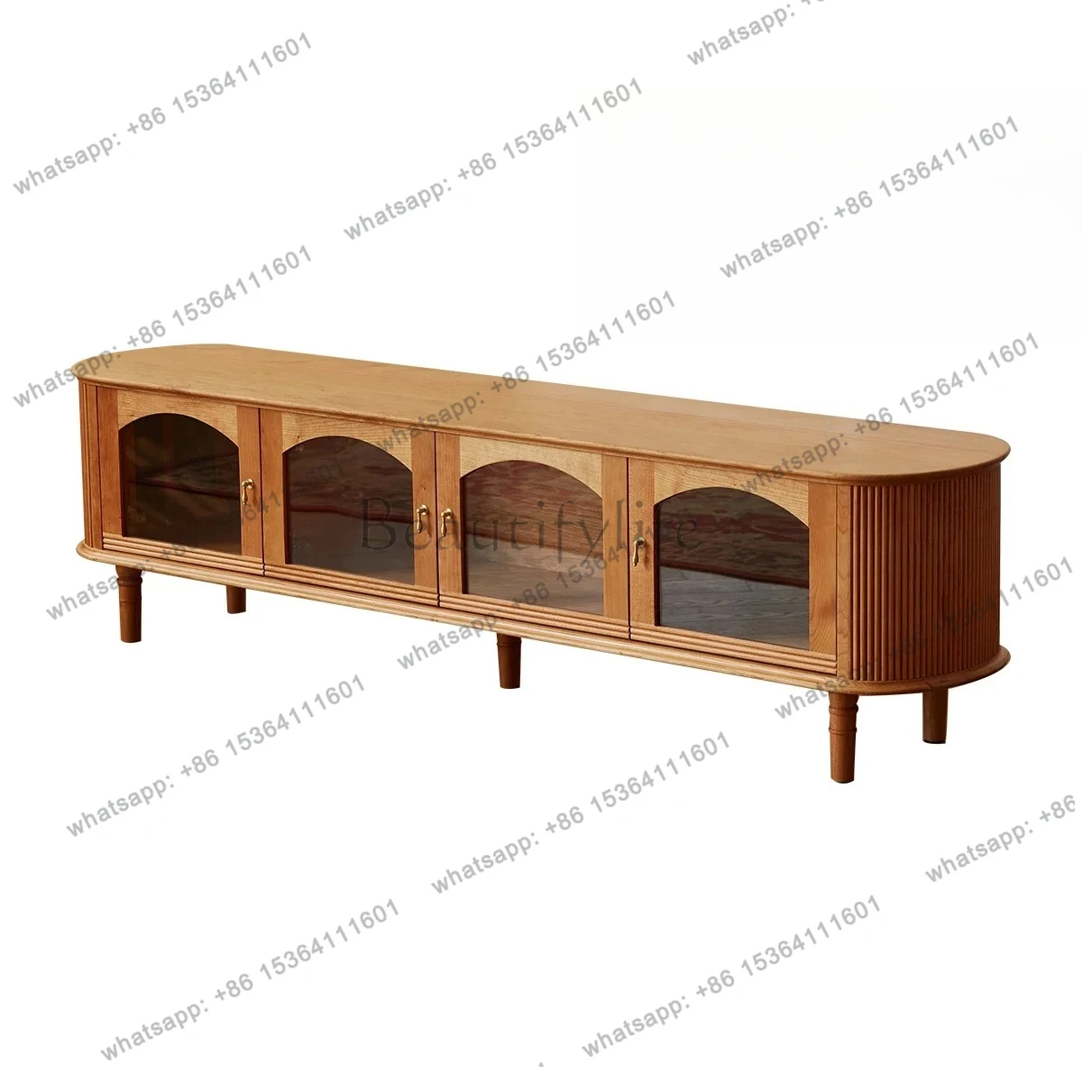

Nordic TV cabinet retro small apartment home living room solid wood modern simple TV