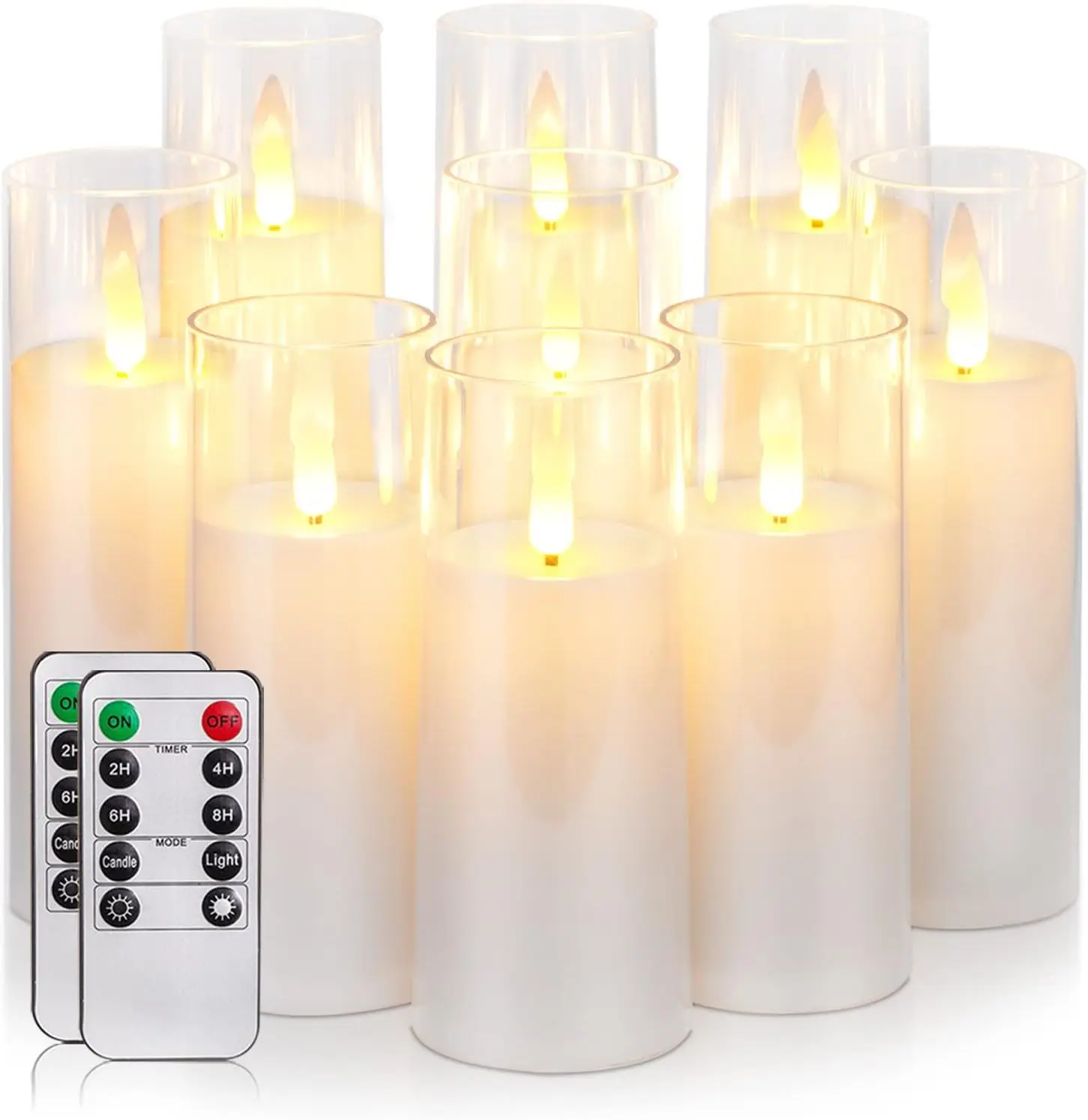 

Белые акриловые светодиодные свечи FlamelCandles, светодиодные свечи на батарейках с пультом дистанционного управления и таймером
