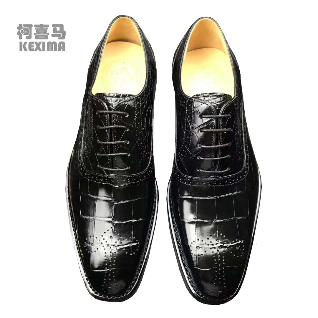 

chue men dress shoes new 2022 style men formal shoes oxfords shoes male crocodile leather shoes carving leather sole