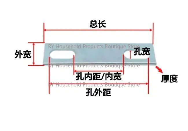 Galvanized U-shaped Buckle Pressing Plate U-shaped Bolt Baffle Pipe Card Double Hole Baffle Thickened Fixed Card Connector