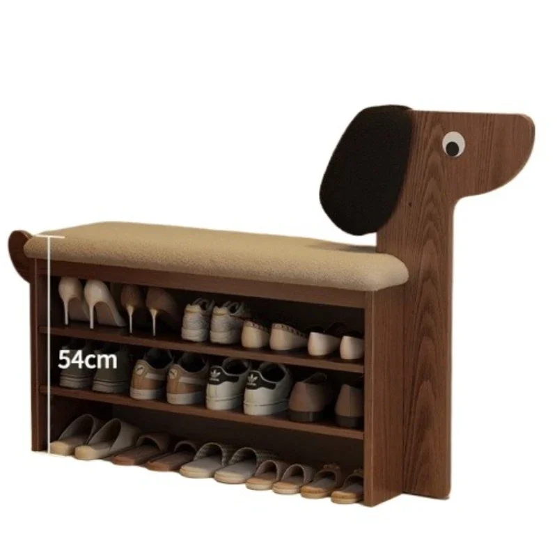 

Solid wood shoe changing stool, door household shoe rack into the home cabinet seat integrated shoe stool