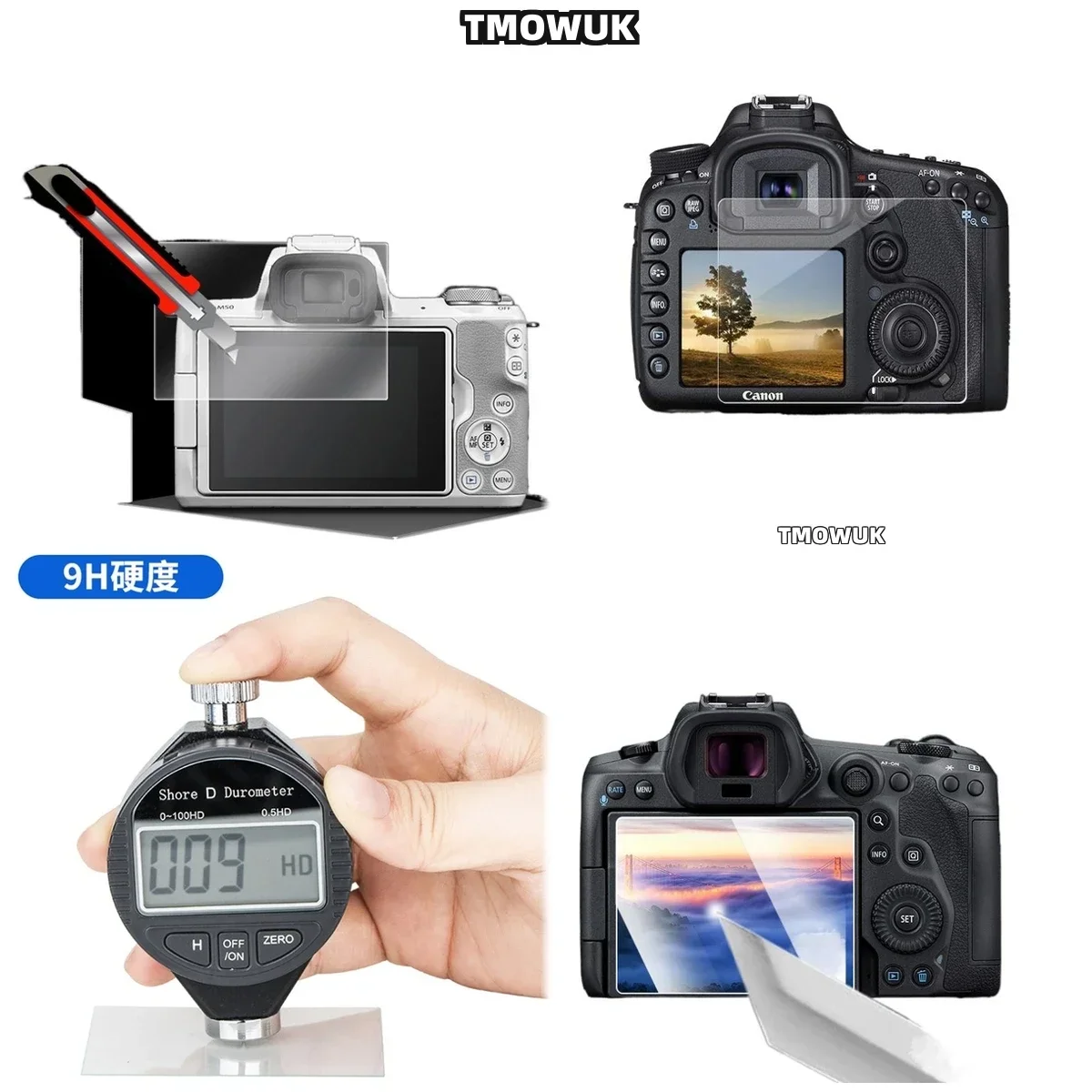 

For Canon 200D 200DII Tempered Glass Screen Protector 9H Hardness HD Clear Anti-Scratch Full Coverage Film