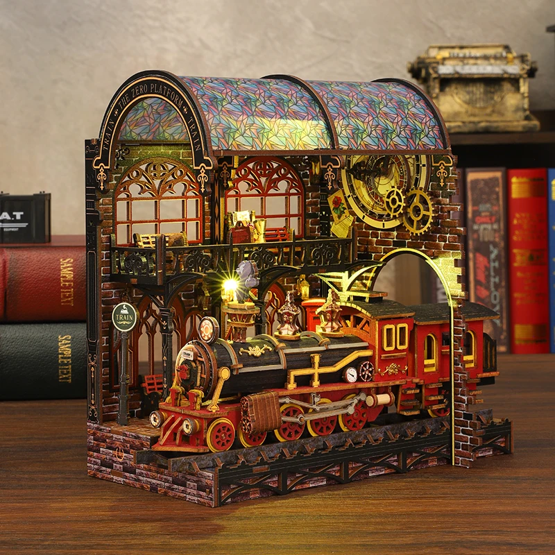 

DIY книжный уголок, комплект, мини 3D деревянная головоломка, книжная полка ручной работы, вставка, модель, подставка для книг, украшение для дома, игрушка, рождественские подарки