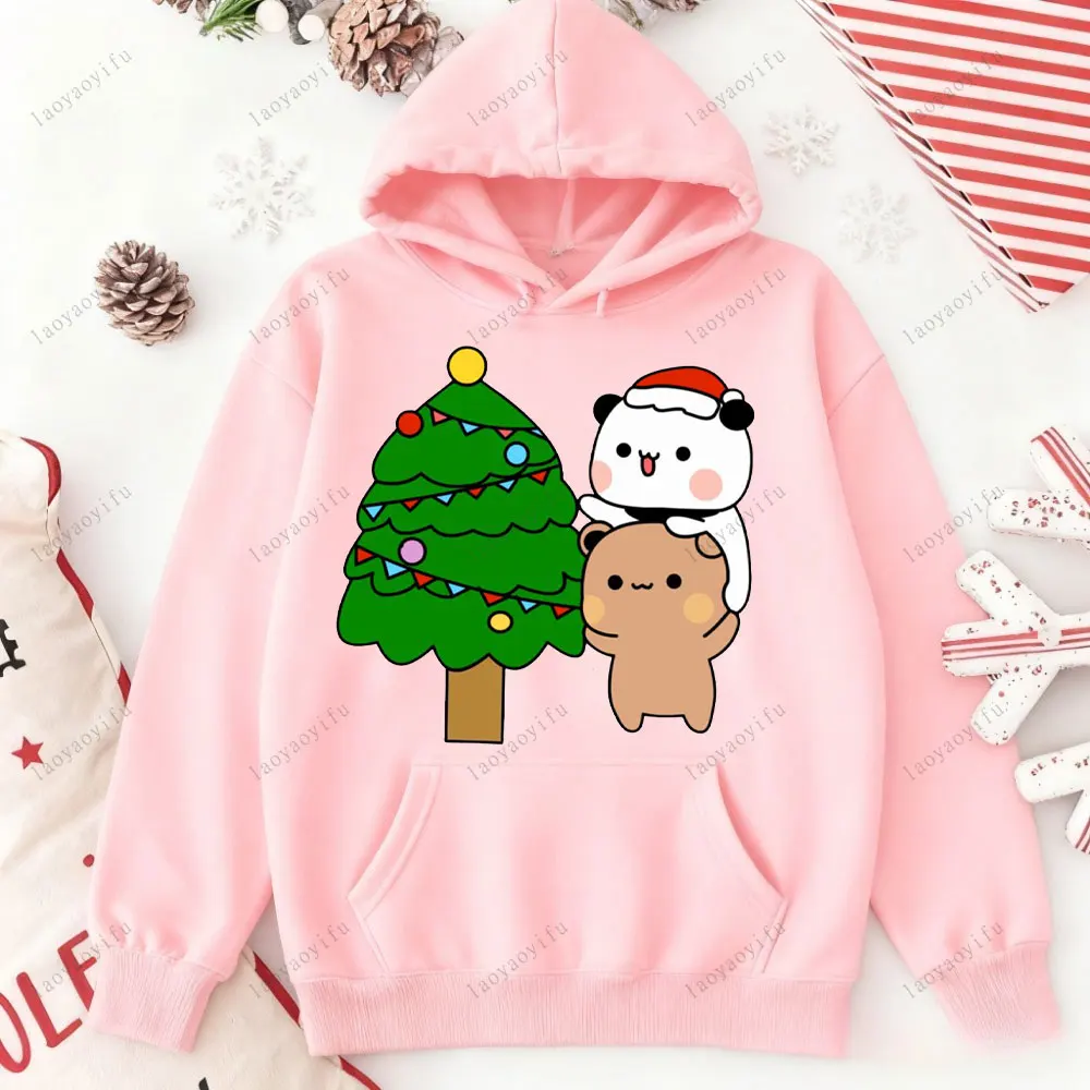 Bubu Dudu's Christmas Hoodie Bubu Dudu Christmas Couple Tracksuit Drop Shoulder Tracksuit Long Sleeve Street Fashion Sportswear