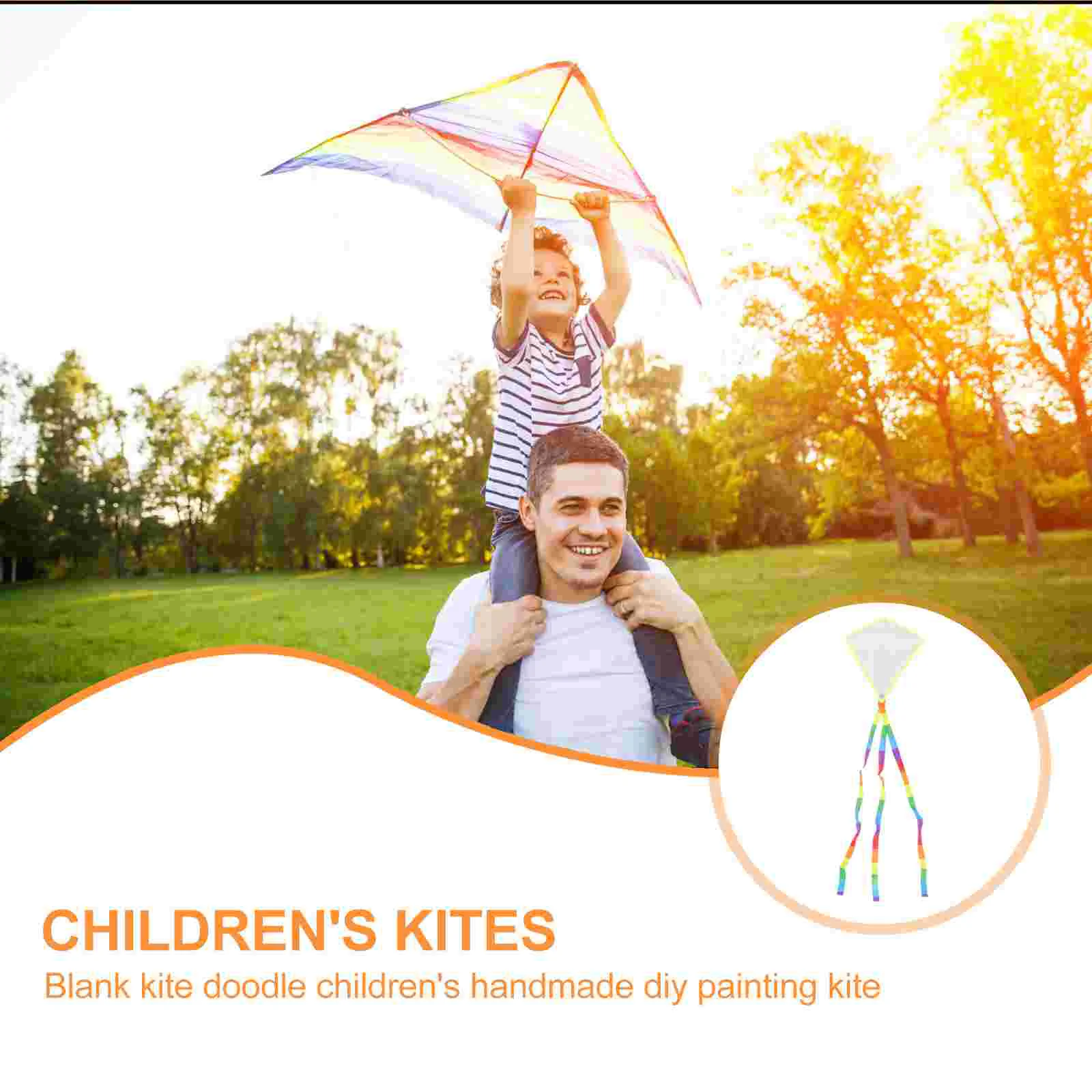 3 Sets Teaching Blank Kite Handle Bear Kites for Adults Outdoor Kids Easy to Fly Cartoon Child