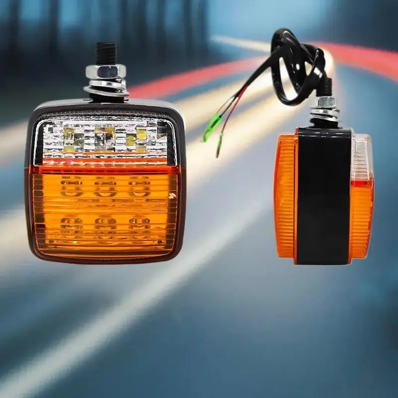 【CR】1/2Pcs Forklift Tractor Turn Signal Light Double-sided 12V 24V LED Light Waterproof Motorcycle Direction Indicator Lamp
