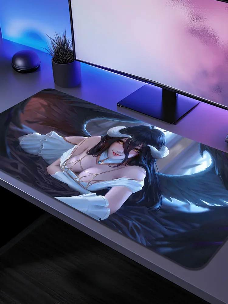 Albedo Overlord In Stocked Laptop Gaming Mice Mousepad Size For Large Edge Locking Game Keyboard Pad