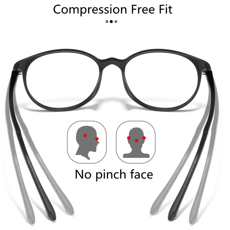 Ultraleichte TR90 Multifokale Progressive Lesebrille Männer Frauen Anti Blue Ray Presbyopie Brille Runde Brille – Detail 6