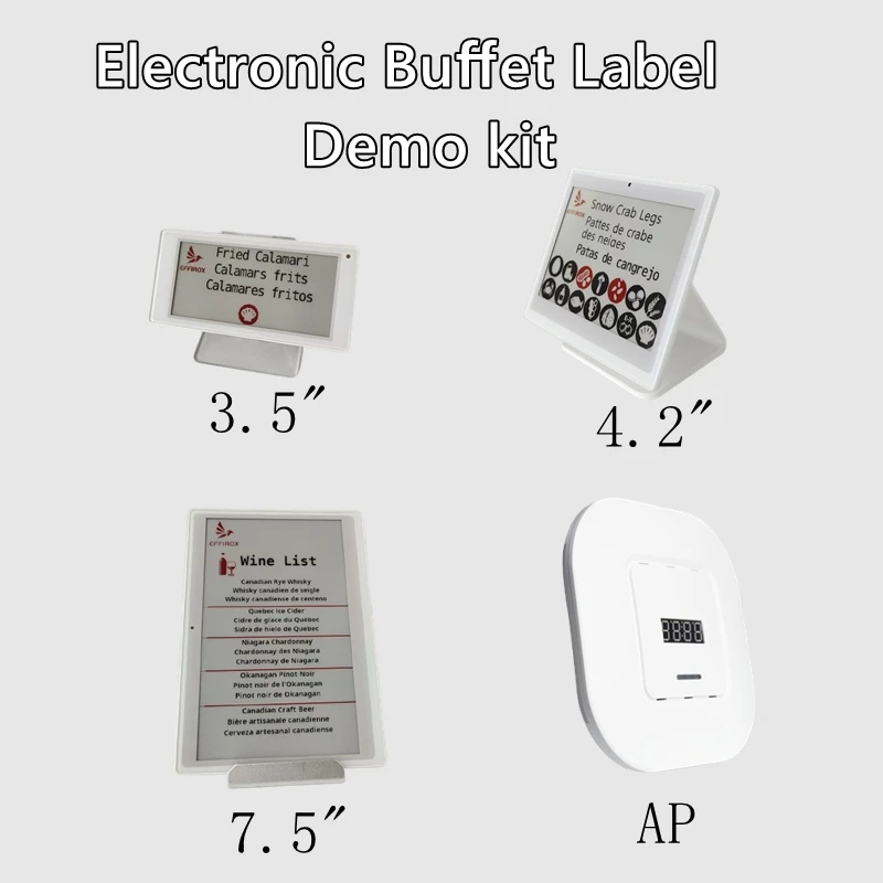 Electronic Buffet Labels Demo Kit for Hotel Digital Food Signs Restaurant Smart Labels Buffet Electronic Display