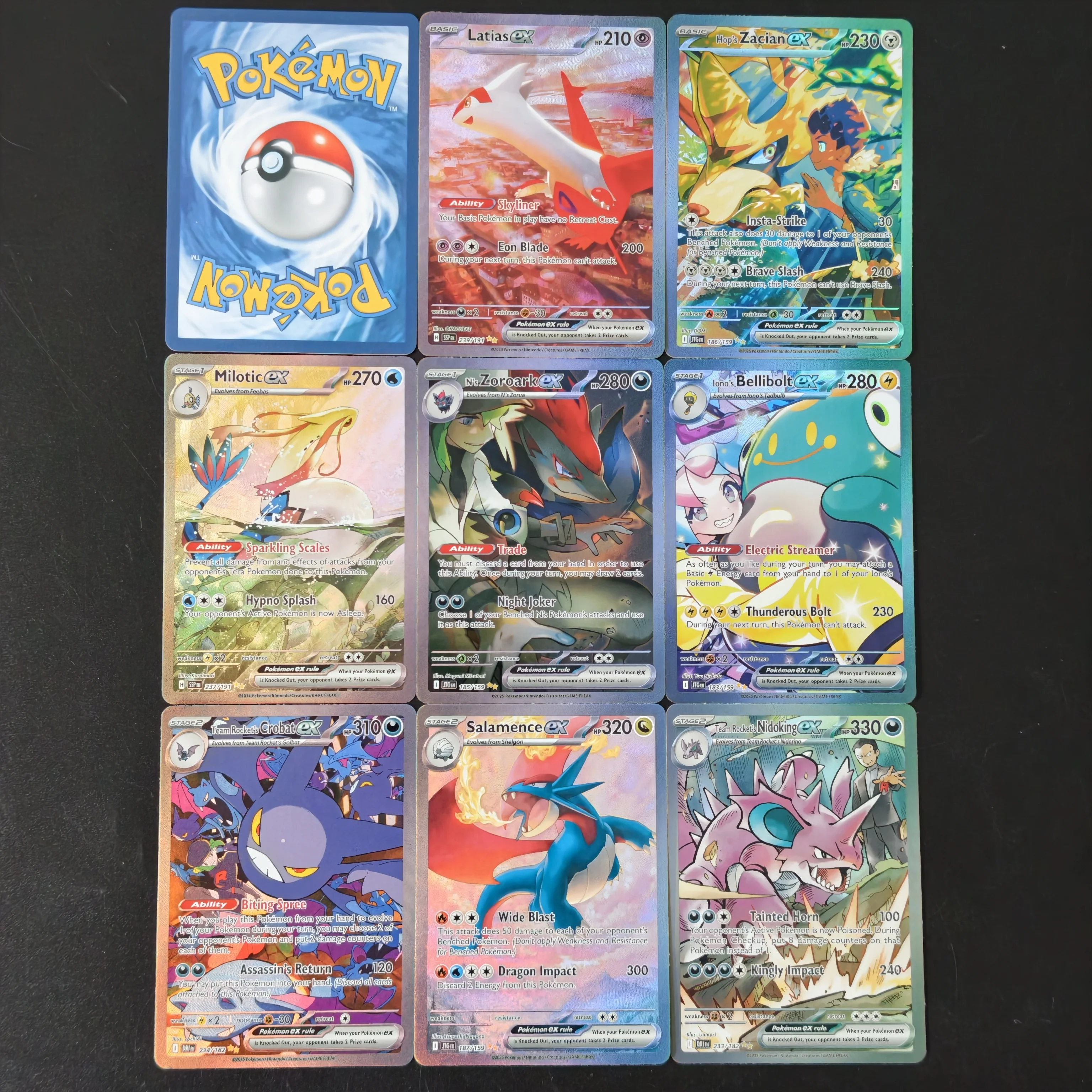 Tarjetas Proxy TCG Pokémon Latias ex Holo/Flash, Hop, Zacian, Milotic, Bellibolt ex, Team Rocket, Garchomp, Salamence, Tarjetas Team Rocket