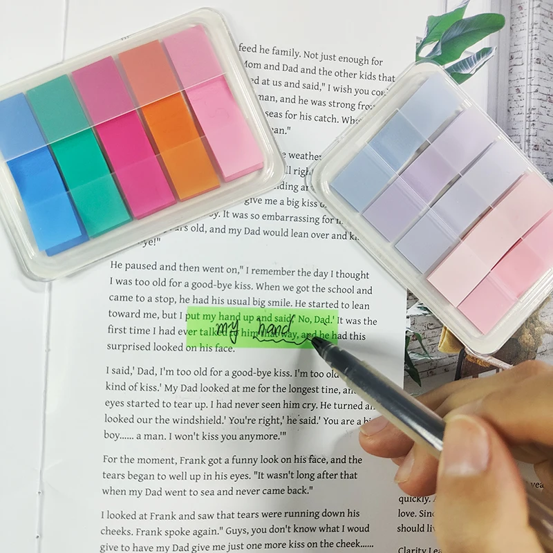 KindFuny 100 Sheets Self Adhesive Memo Pad Sticky Notes Bookmark Posted It Marker Memo Sticker Paper Office School