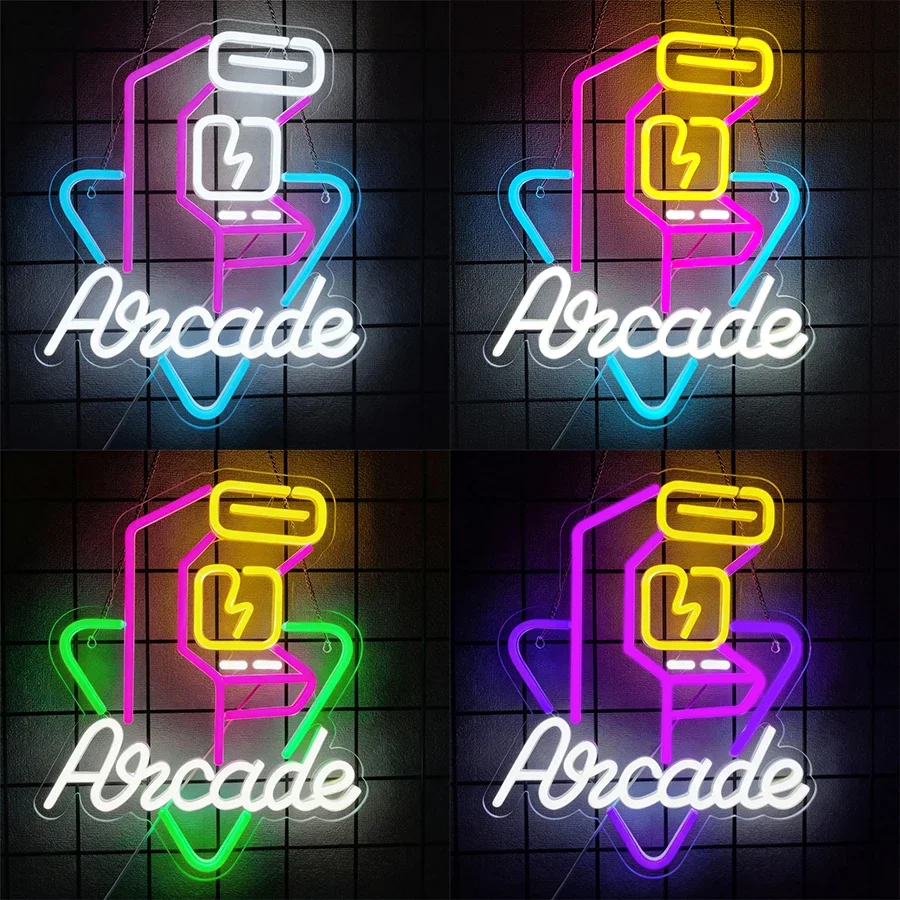 

Used For Bedroom, Game Room, Man Cave Decor, Christmas, The Best Gift For Young Boys， Retro Arcade Icon, Arcade Led Neon Sign.