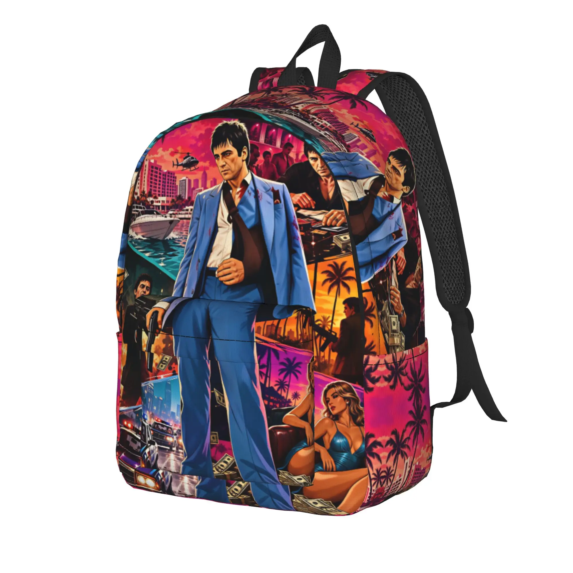 Scarface Backpack  Youth Polyester Travel Backpacks Big Cool High School Bags Rucksack