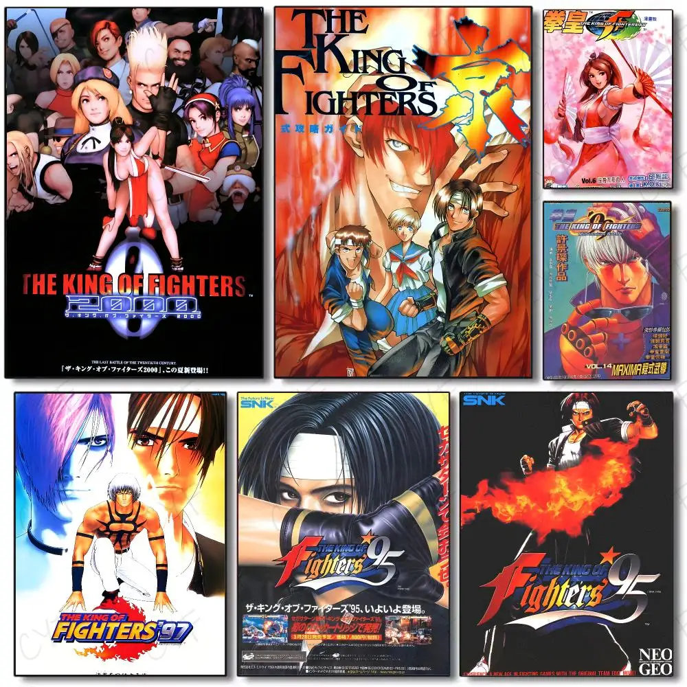 game fighting T-The King Of Fighters Poster Painting Wall Art Mural for Living Room Home Decor and Gifts