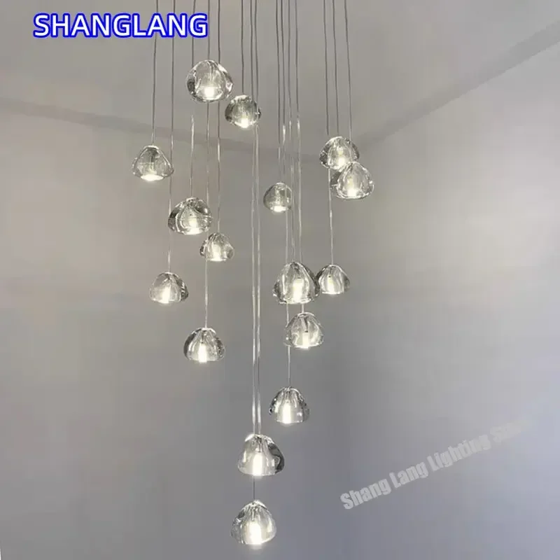 

Modern Chandelier Living Room Hall Loft Staircase Hanging Light Dining Kitchen Crystal Led Lamp Bedroom Lustre Indoor Lighting