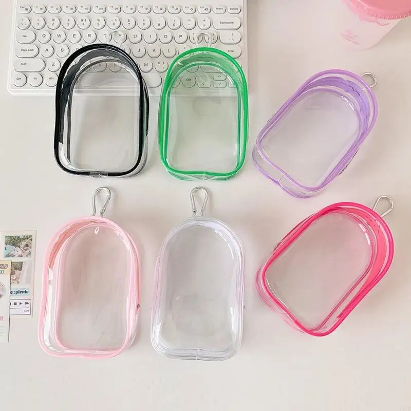 Protective Cotton Plush Transparent Window PVC Collectible Doll Case with Hook Lightweight Travel Storage Case