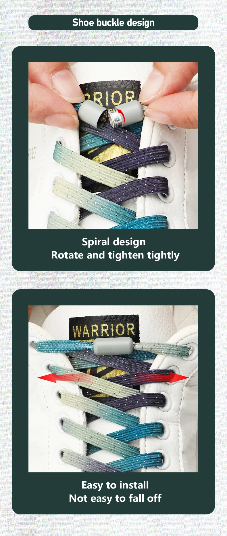 1 Paar bunte Schnürsenkel ohne Binden, für Kinder und Erwachsene, 0,7 cm breite, flache Schnürsenkel für Schuhe, elastische Schnürsenkel, Sneaker-Schnürsenkel, Schnürsenkel ohne Binden. – Detail 5