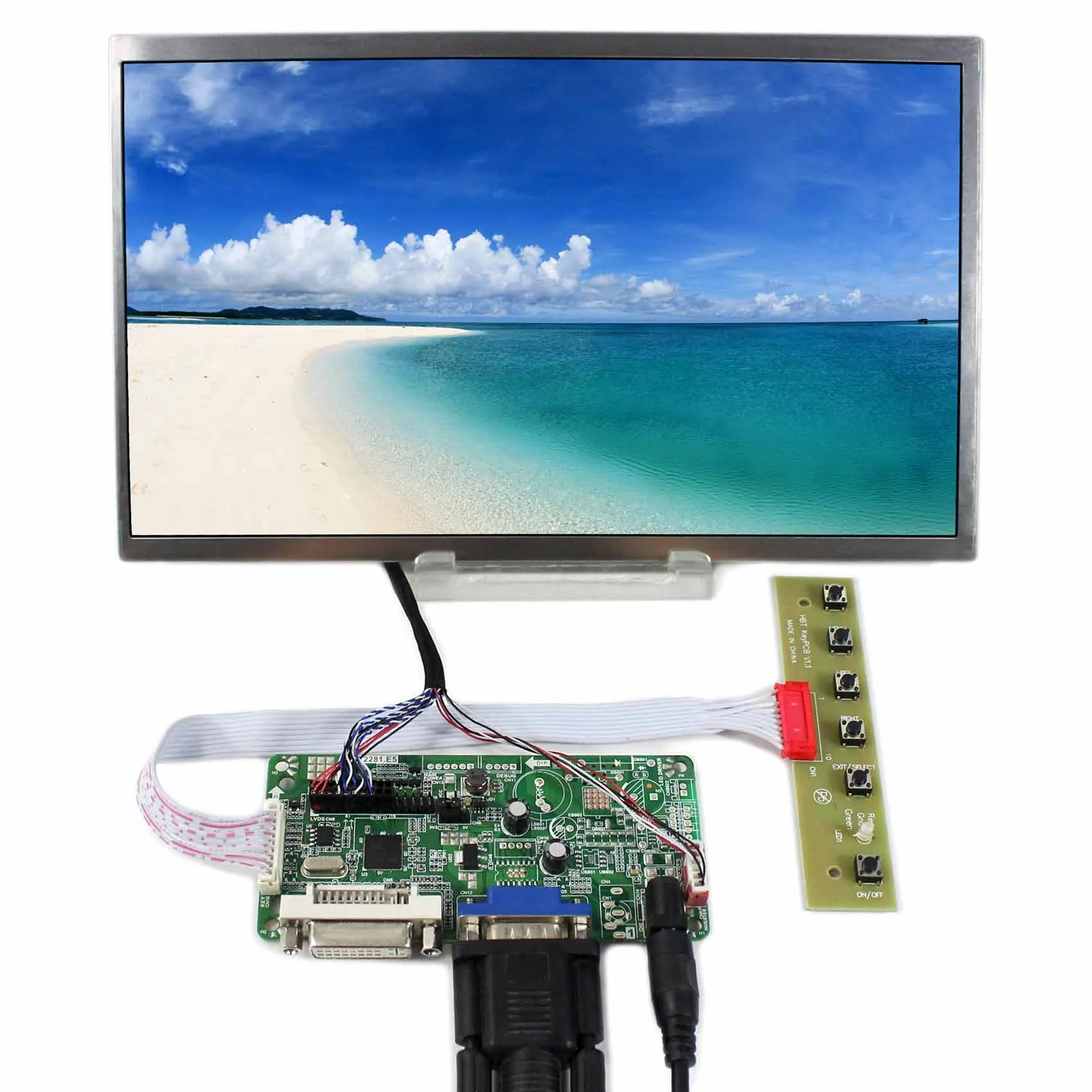 

DVI+VGA LCD Controller Board With 10.1inch 1024x600 B101AW03 LTN101NT02 LCD Screen