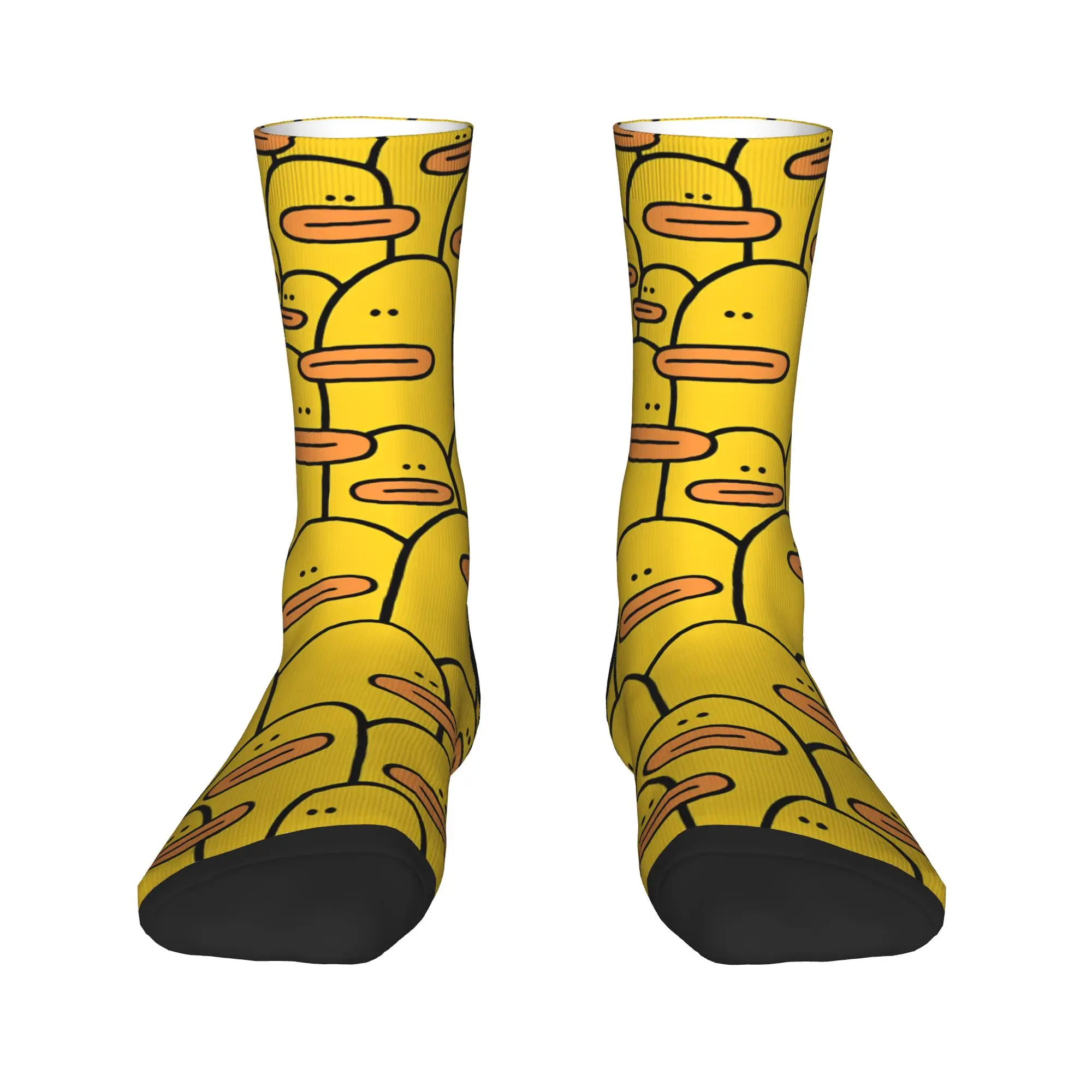 A Blue Bird In A Crowd Of Yellow People With Their Mouths Open Socks Vintage Stockings Autumn Anti Men's Socks Soft Graphic Sock
