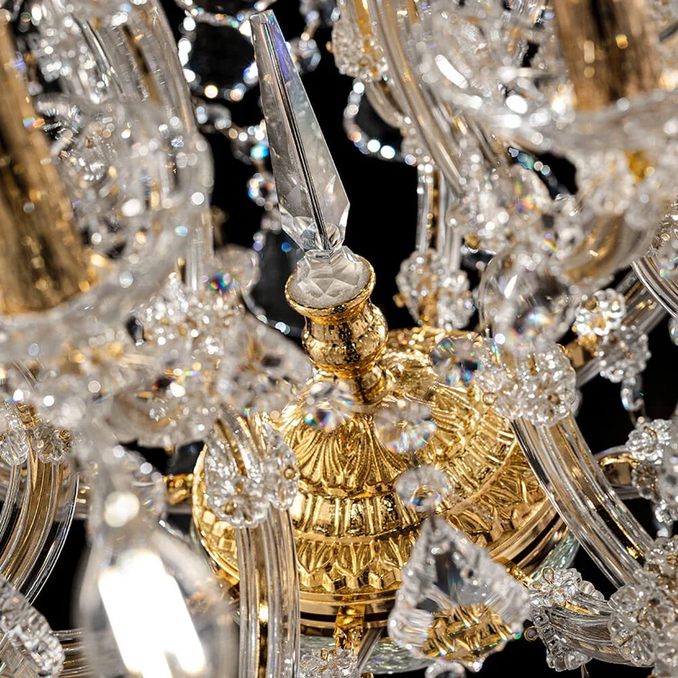 European Style Duplex Building Crystal Large  Villa Hotel Building Lamp Luxury Living Room Staircase Long