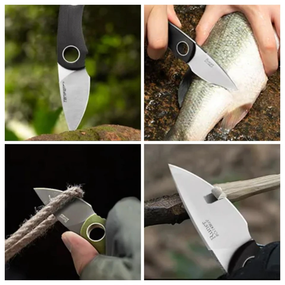 TONIFE Neck Knife Fixed Blade Hunting Pocket Outdoor Knife Tactical Survival Knives 8Cr14MoV Blade Camping EDC Multi Tools Runer