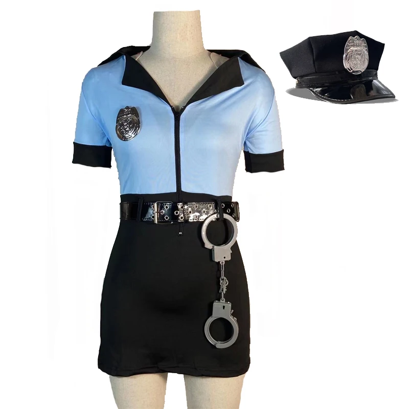 

Костюм полицейской-шерифа: синий полицейский наряд для ночного клуба, карнавала, Хэллоуина, вечеринок и косплея