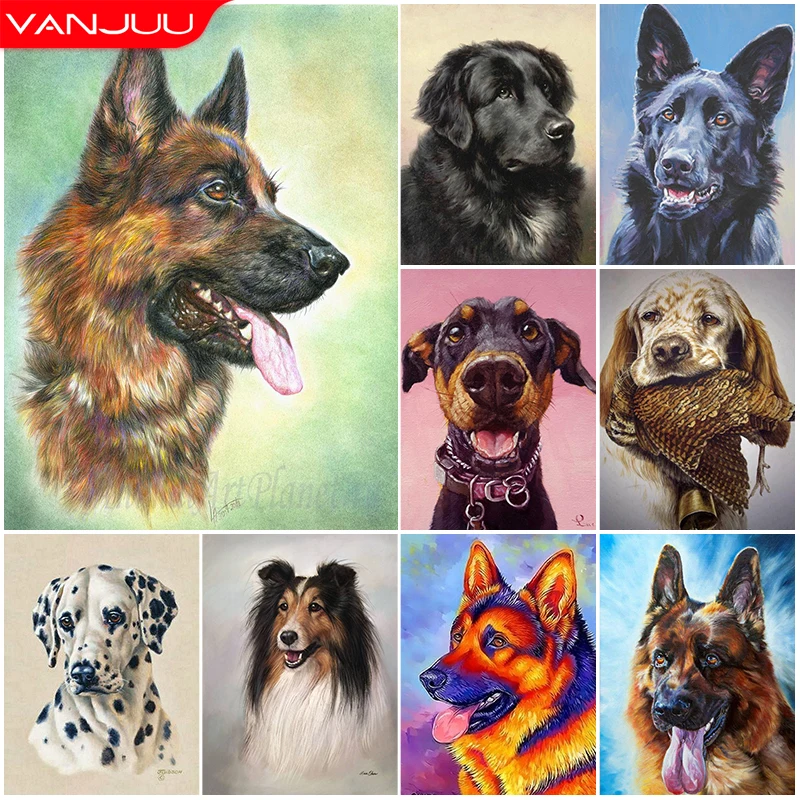 5d Diy Diamond Painting Hond Vol Vierkant/Rond Diamant Borduurwerk Foto Strass Diamant Mozaïek Kruissteek Huisdecor Cadeau