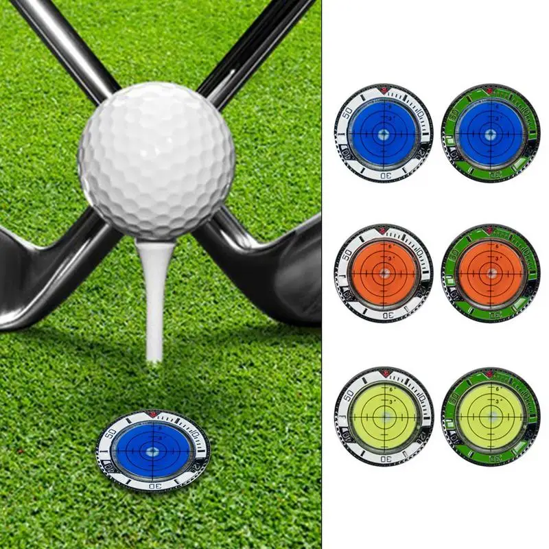 Golf Green Reader Golf Ball Marker with High Precision Green Reading Aid Poker Chip Style Bubble Level Golf Accessories