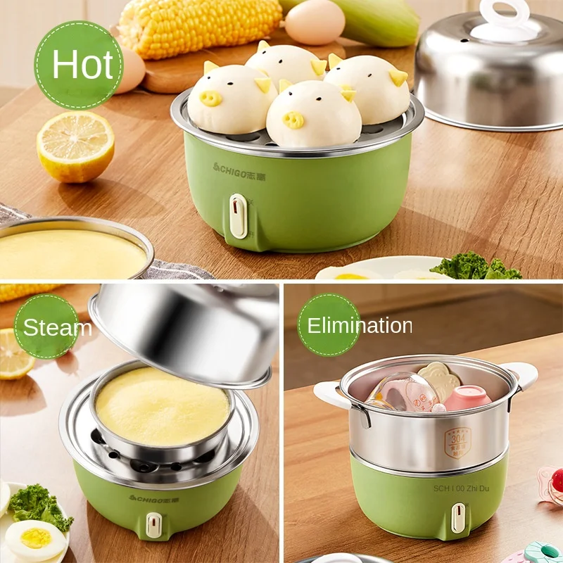 220V Egg Cooker Food Steamer Stainless Steel Household Small Automatic Multi-functional Dormitory Breakfast Machine